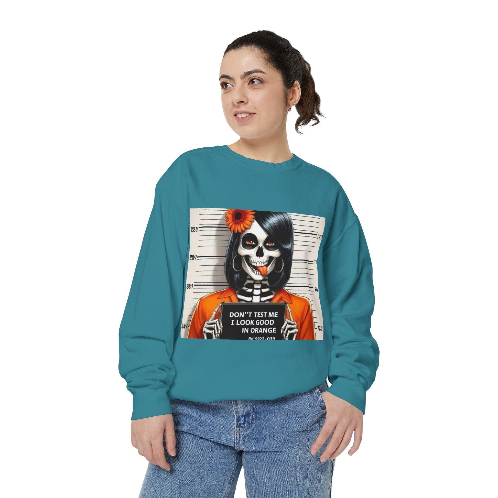 “Too Cool to Be Cold” Funny Sweater Unisex Skull Sweatshirt with Quote | Cozy Halloween Fashion, Gift for Fall Celebrations, - Metamorphosis Creations