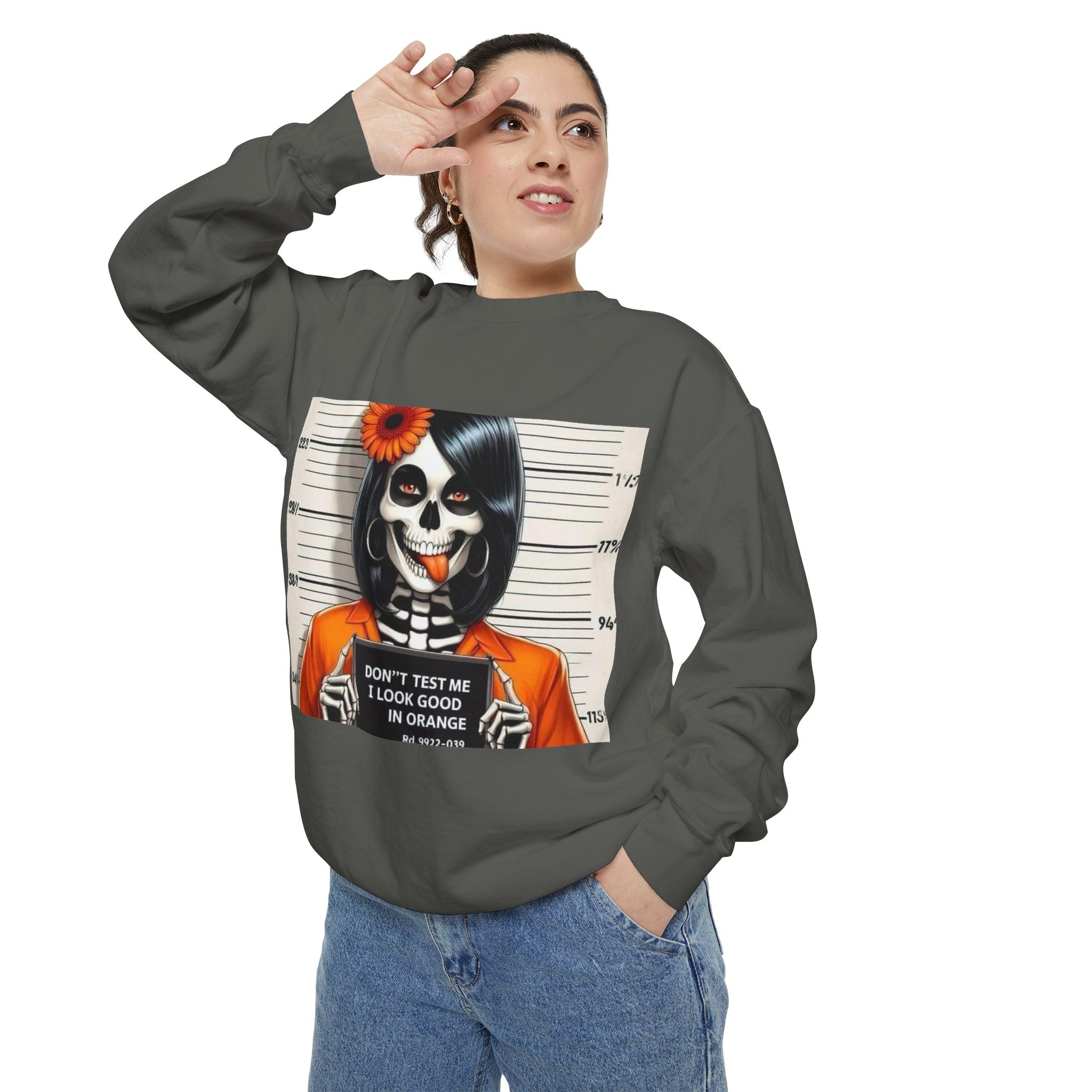 “Too Cool to Be Cold” Funny Sweater Unisex Skull Sweatshirt with Quote | Cozy Halloween Fashion, Gift for Fall Celebrations, - Metamorphosis Creations