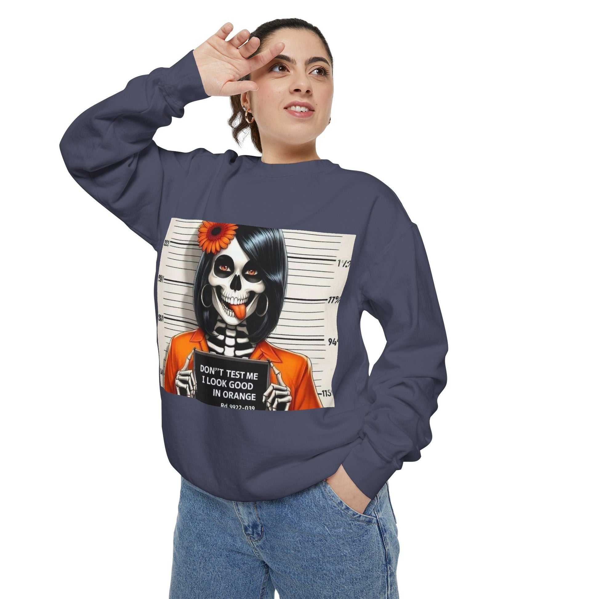 “Too Cool to Be Cold” Funny Sweater Unisex Skull Sweatshirt with Quote | Cozy Halloween Fashion, Gift for Fall Celebrations, - Metamorphosis Creations