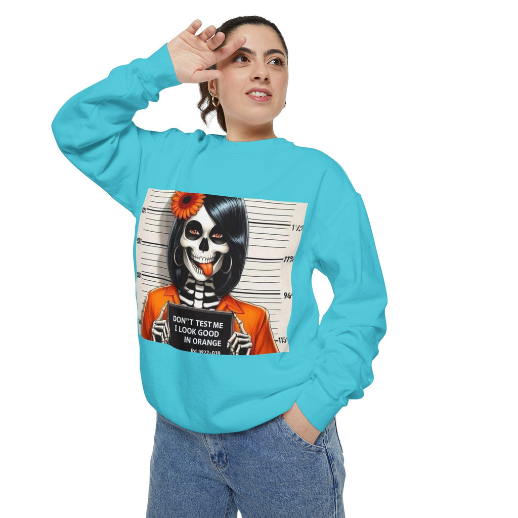 “Too Cool to Be Cold” Funny Sweater Unisex Skull Sweatshirt with Quote | Cozy Halloween Fashion, Gift for Fall Celebrations, - Metamorphosis Creations