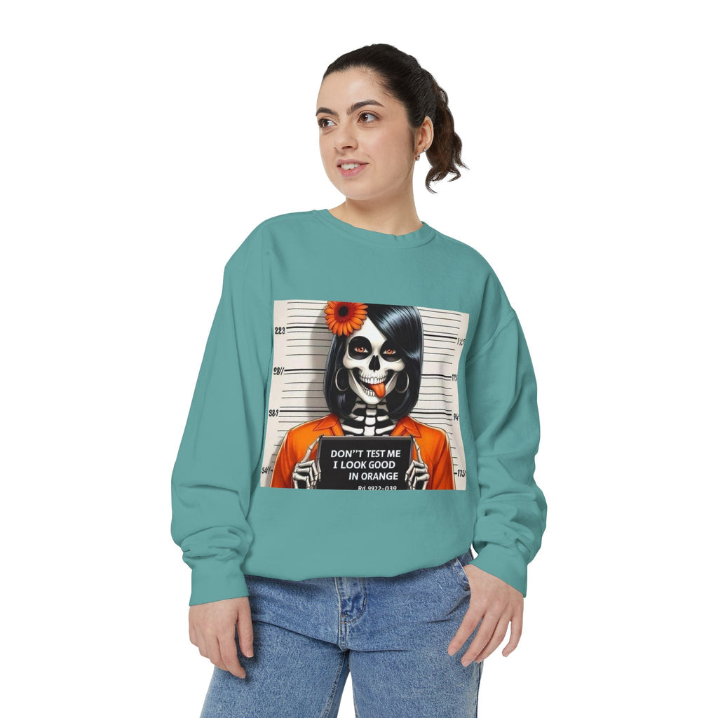 “Too Cool to Be Cold” Funny Sweater Unisex Skull Sweatshirt with Quote | Cozy Halloween Fashion, Gift for Fall Celebrations, - Metamorphosis Creations