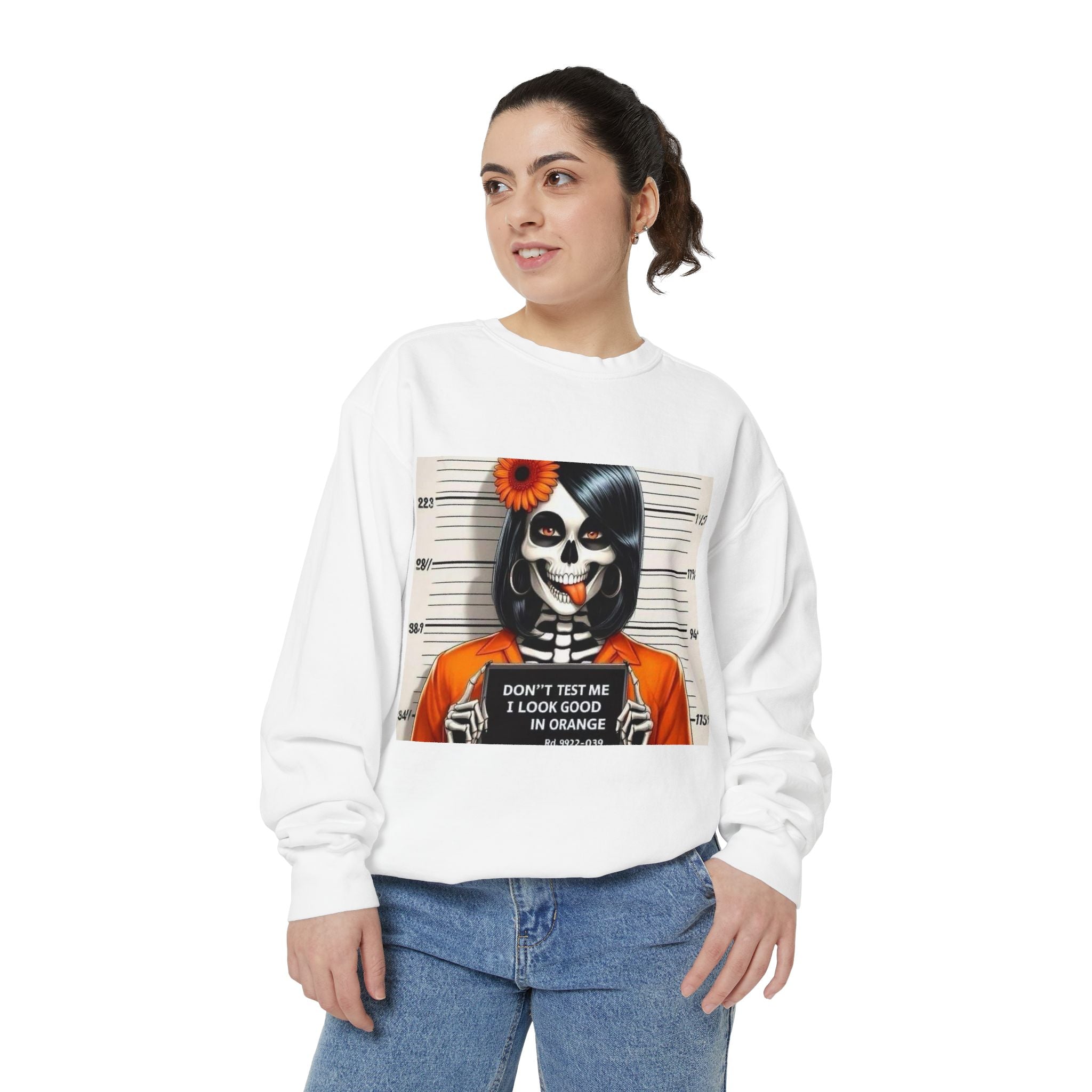 “Too Cool to Be Cold” Funny Sweater Unisex Skull Sweatshirt with Quote | Cozy Halloween Fashion, Gift for Fall Celebrations, - Metamorphosis Creations