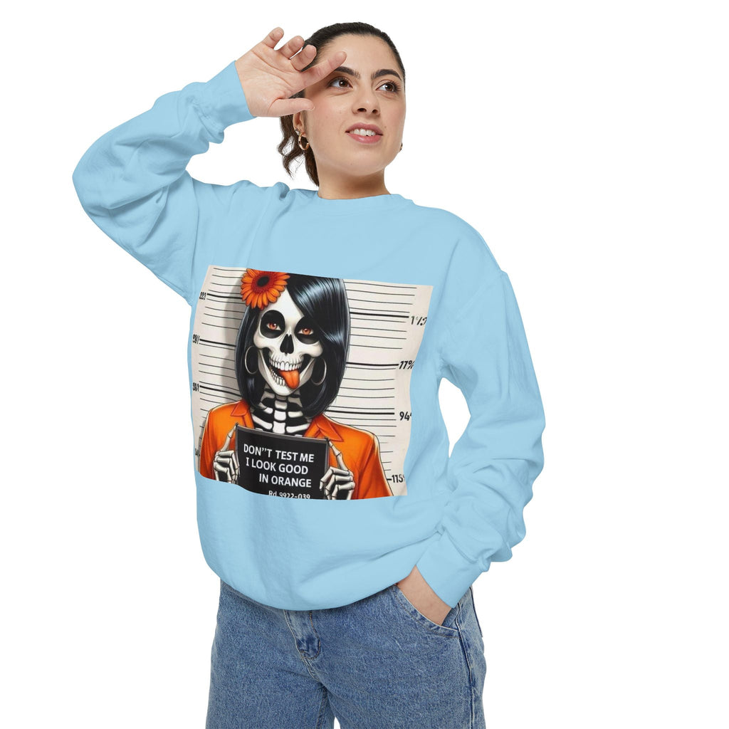 “Too Cool to Be Cold” Funny Sweater Unisex Skull Sweatshirt with Quote | Cozy Halloween Fashion, Gift for Fall Celebrations, - Metamorphosis Creations