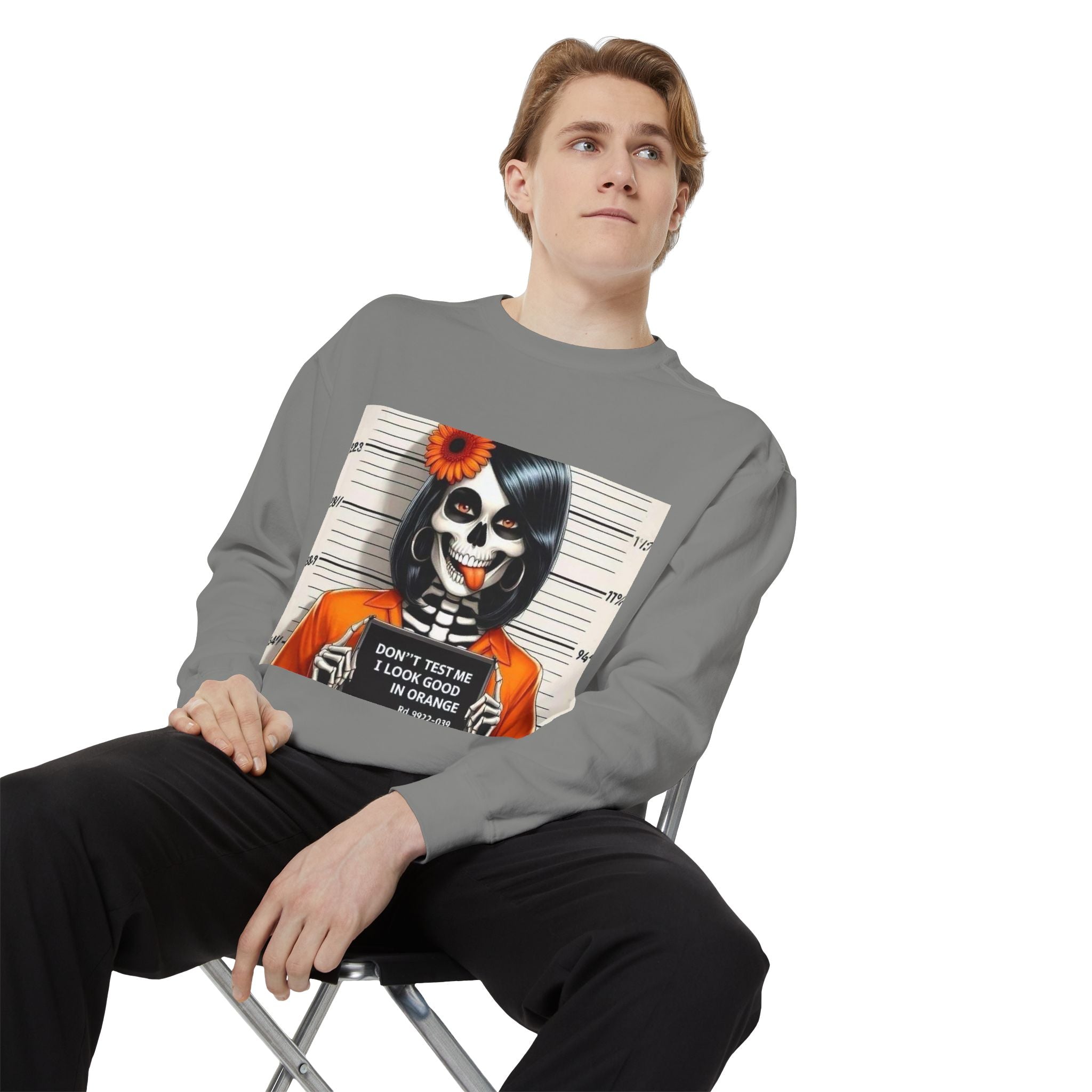 “Too Cool to Be Cold” Funny Sweater Unisex Skull Sweatshirt with Quote | Cozy Halloween Fashion, Gift for Fall Celebrations, - Metamorphosis Creations