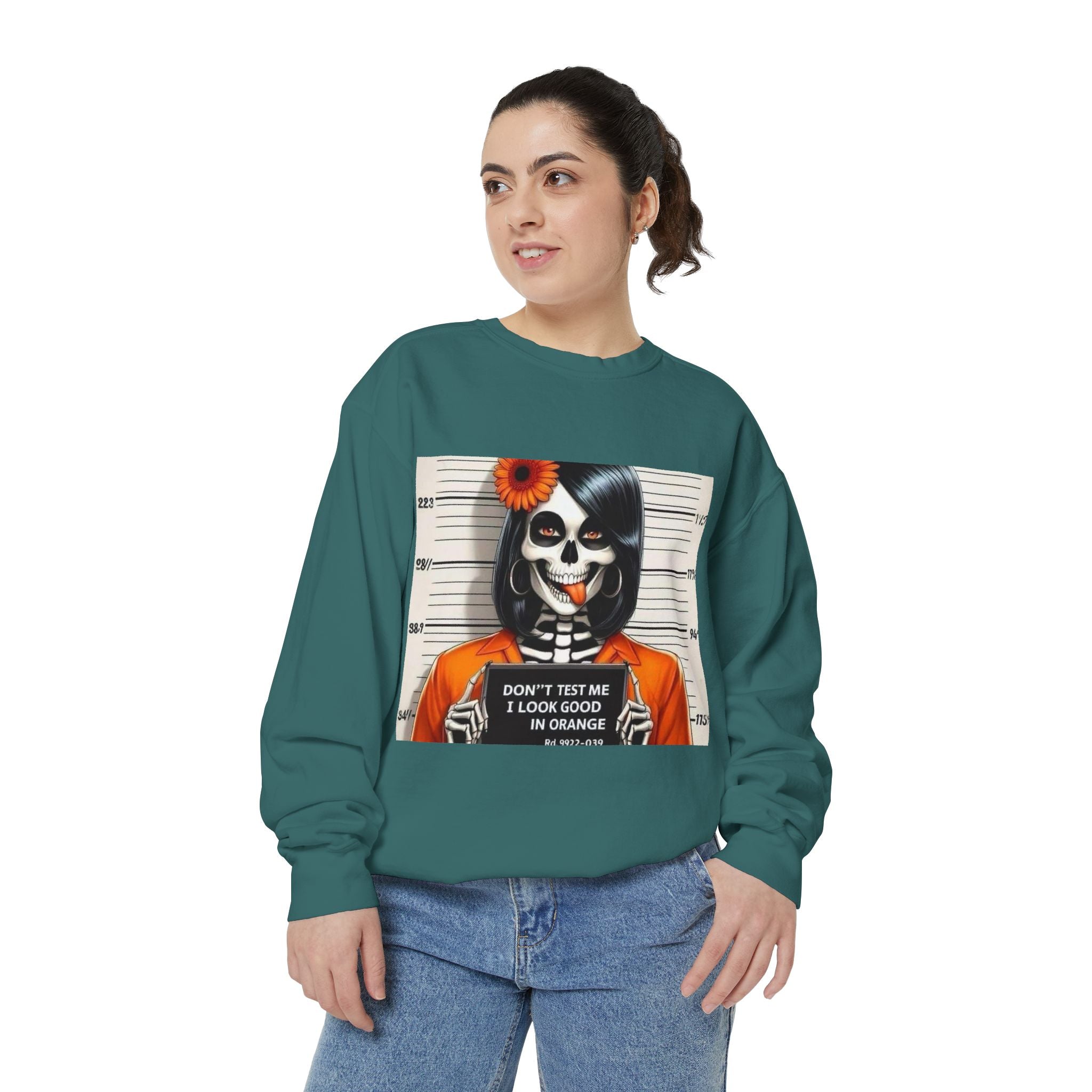 “Too Cool to Be Cold” Funny Sweater Unisex Skull Sweatshirt with Quote | Cozy Halloween Fashion, Gift for Fall Celebrations, - Metamorphosis Creations