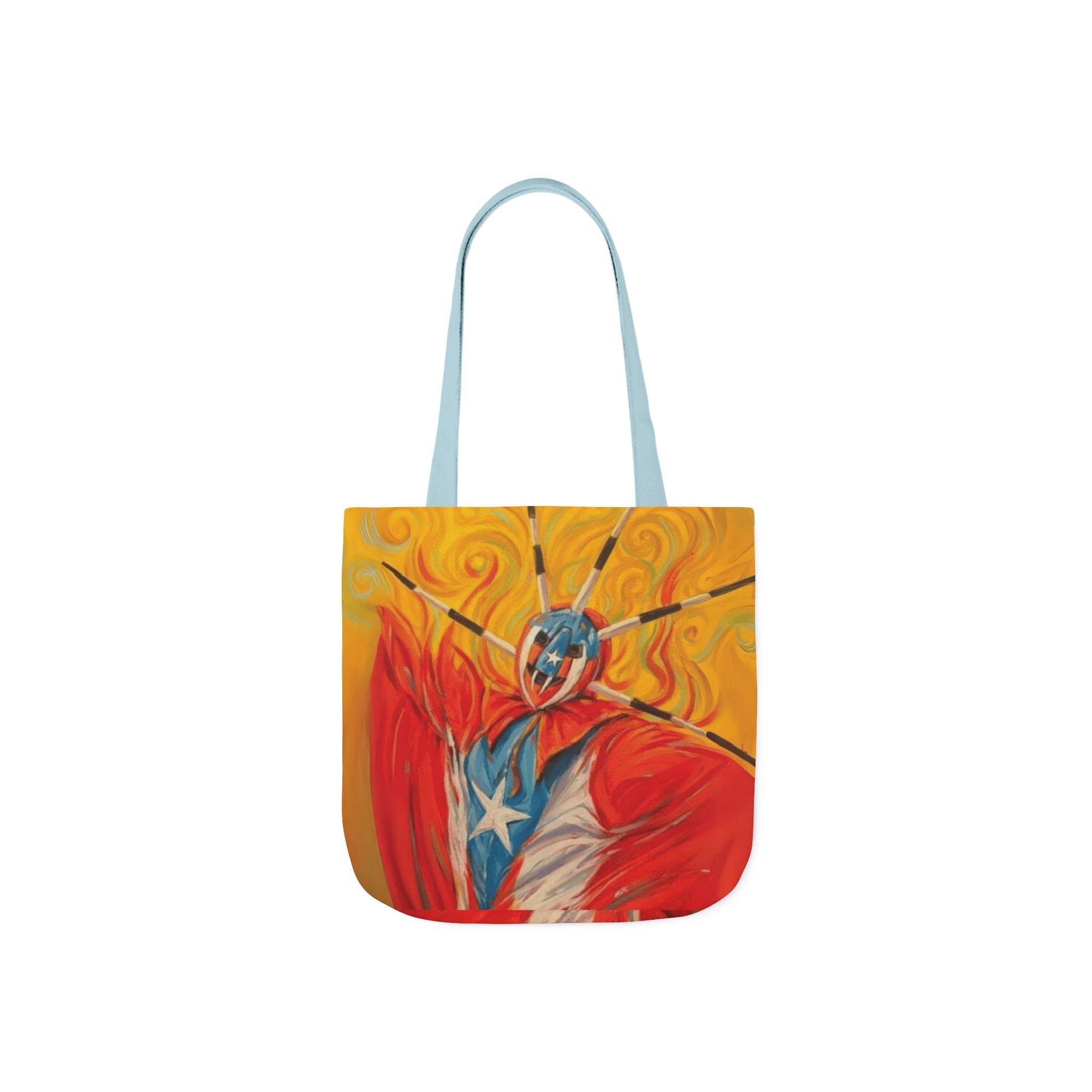 Tropical Love: Tote Bags with Puerto Rican Designs" Puerto Rico Vibrant Tote Bag, 5 - Color Straps - Metamorphosis Creations
