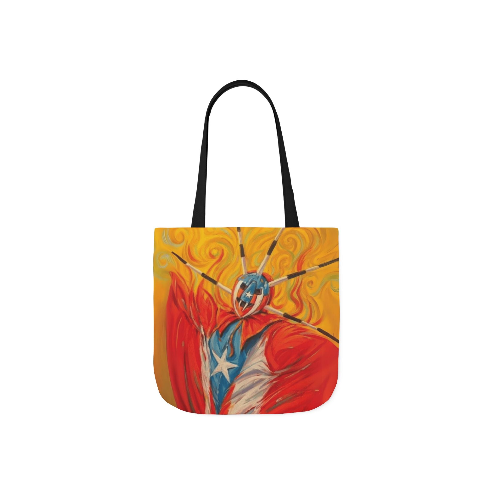 Tropical Love: Tote Bags with Puerto Rican Designs" Puerto Rico Vibrant Tote Bag, 5 - Color Straps - Metamorphosis Creations