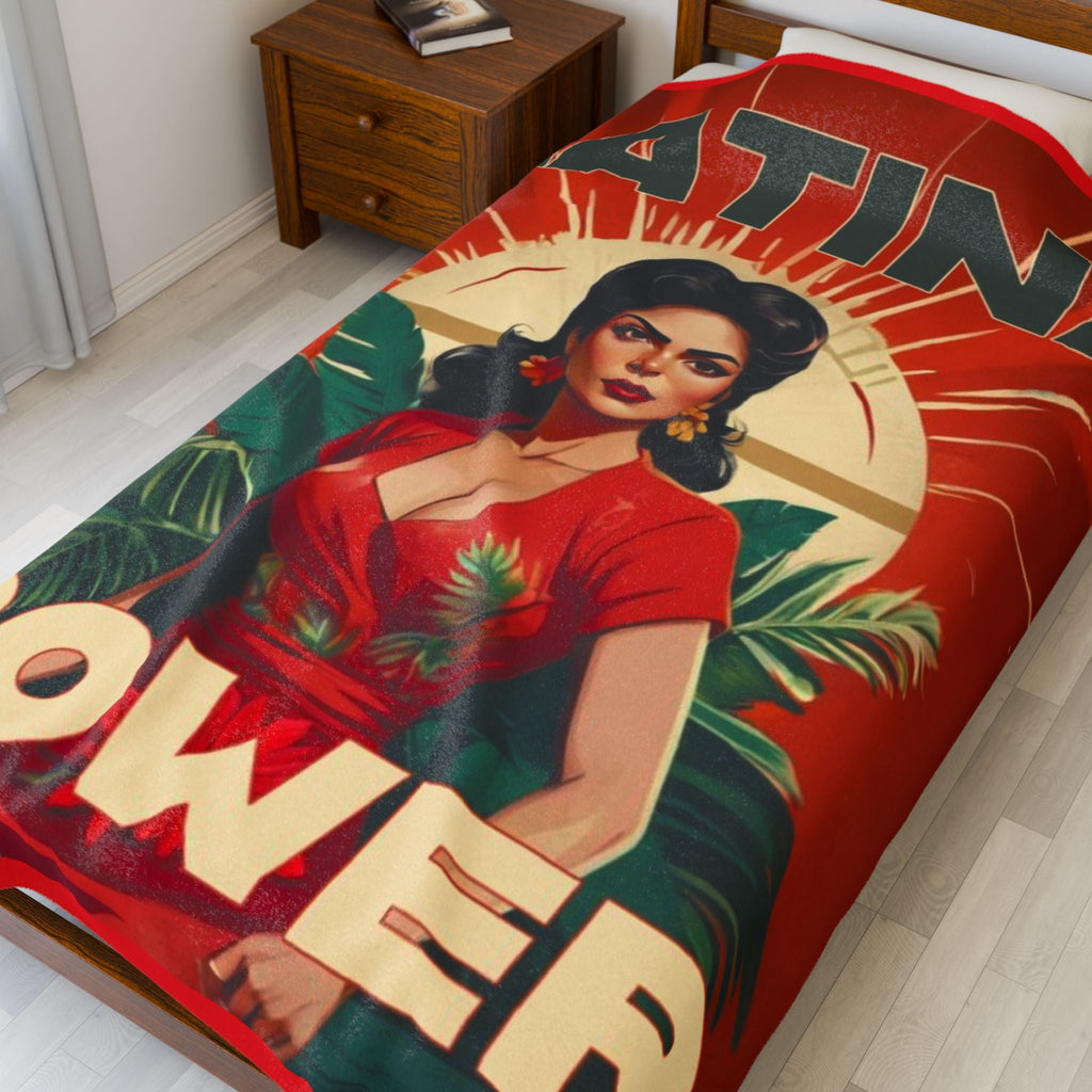 United We Are Stronger” Blanket Latina Power Velveteen Plush Blanket, Cozy Throw for Home Decor, Gifts for Her, Cultural Celebration, - Metamorphosis Creations