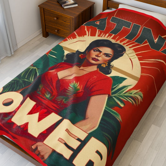 United We Are Stronger” Blanket Latina Power Velveteen Plush Blanket, Cozy Throw for Home Decor, Gifts for Her, Cultural Celebration, - Metamorphosis Creations