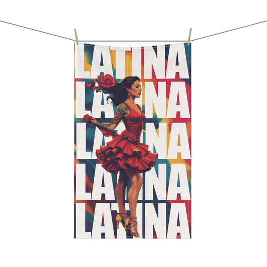 Vibrant Latina Tea Towels, Decorative Cotton Kitchen Towels, Gift for Home Chefs, Latina Pride Decor, Colorful Culinary Accents - Metamorphosis Creations
