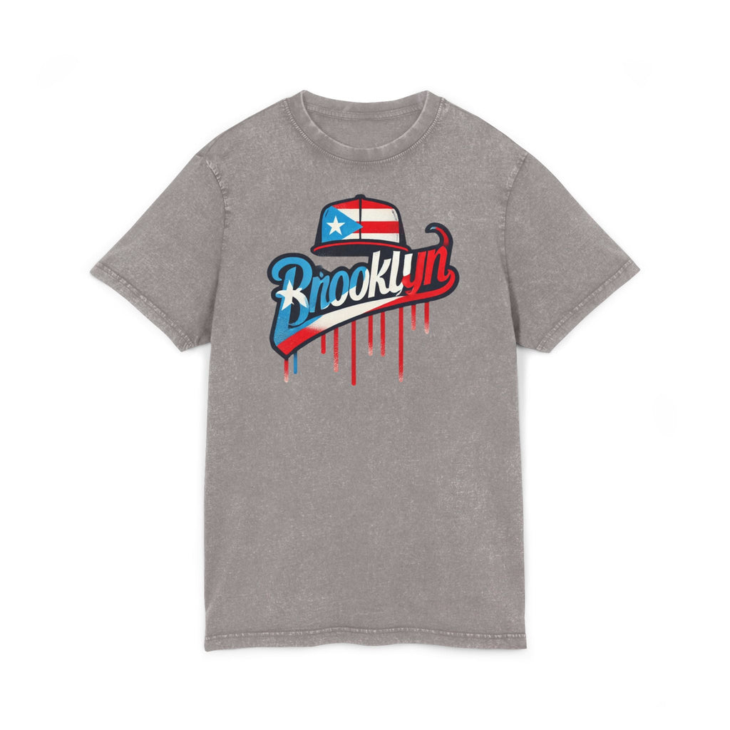Vintage Brooklyn Acid Washed Tee, Retro Graphic Top, Streetwear Style, Casual Everyday Wear, Independence Day Gift, Urban Fashion - Metamorphosis Creations