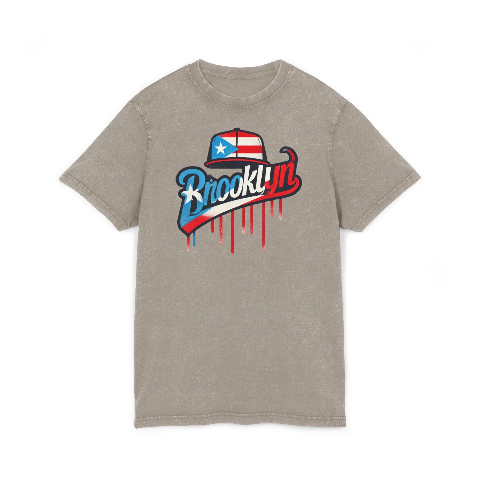 Vintage Brooklyn Acid Washed Tee, Retro Graphic Top, Streetwear Style, Casual Everyday Wear, Independence Day Gift, Urban Fashion - Metamorphosis Creations