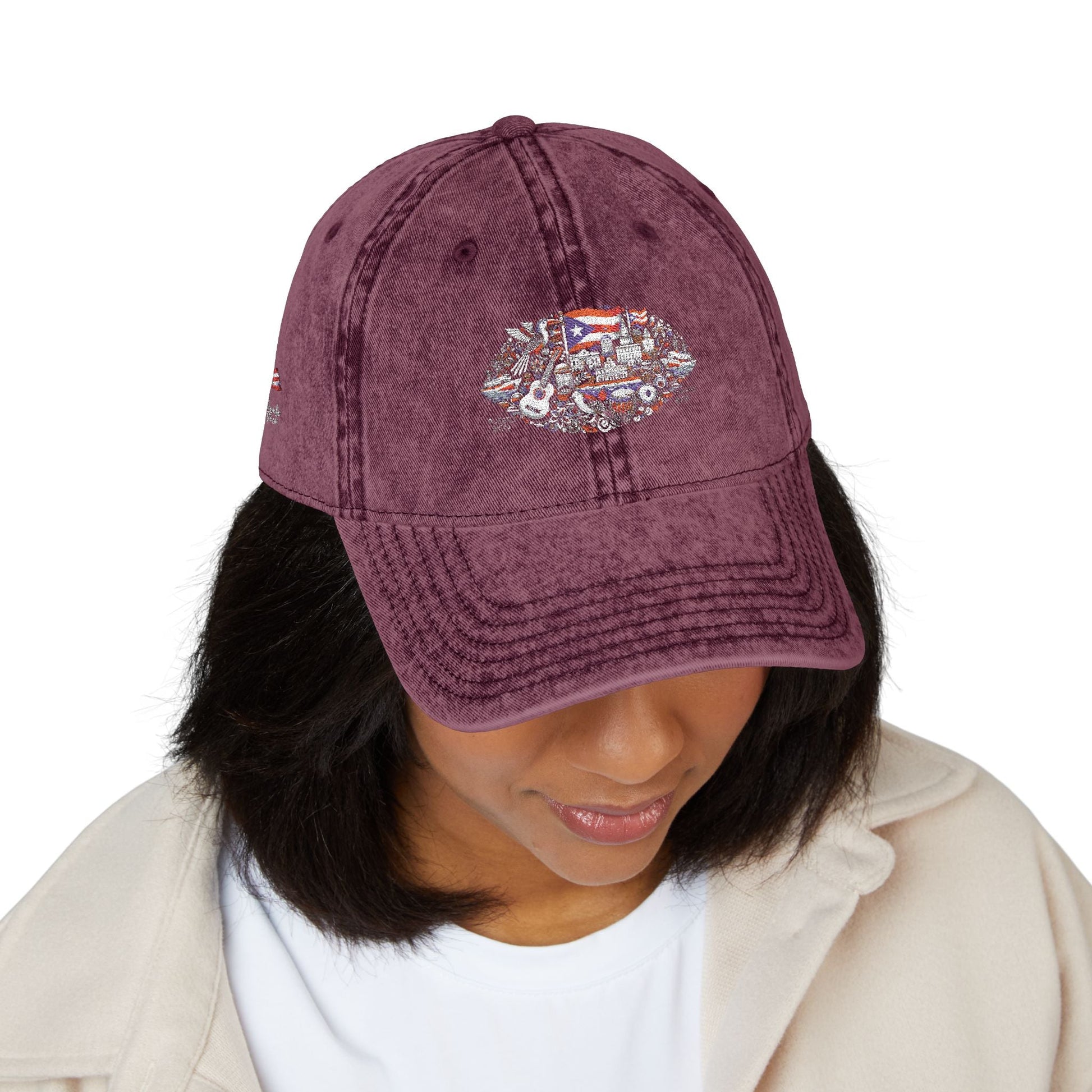 Vintage Embroidered Dad Cap – Unisex Cotton Hat with Distressed Look, Adjustable Fit, Classic Everyday Style - Metamorphosis Creations