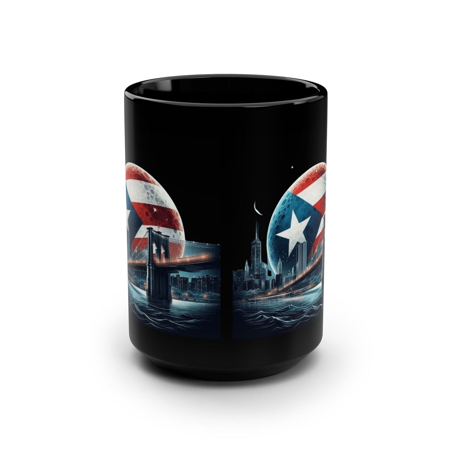 Viva Puerto Rico Puerto Rican Flag Mug Patriotic Black Mug, 15oz - Metamorphosis Creations