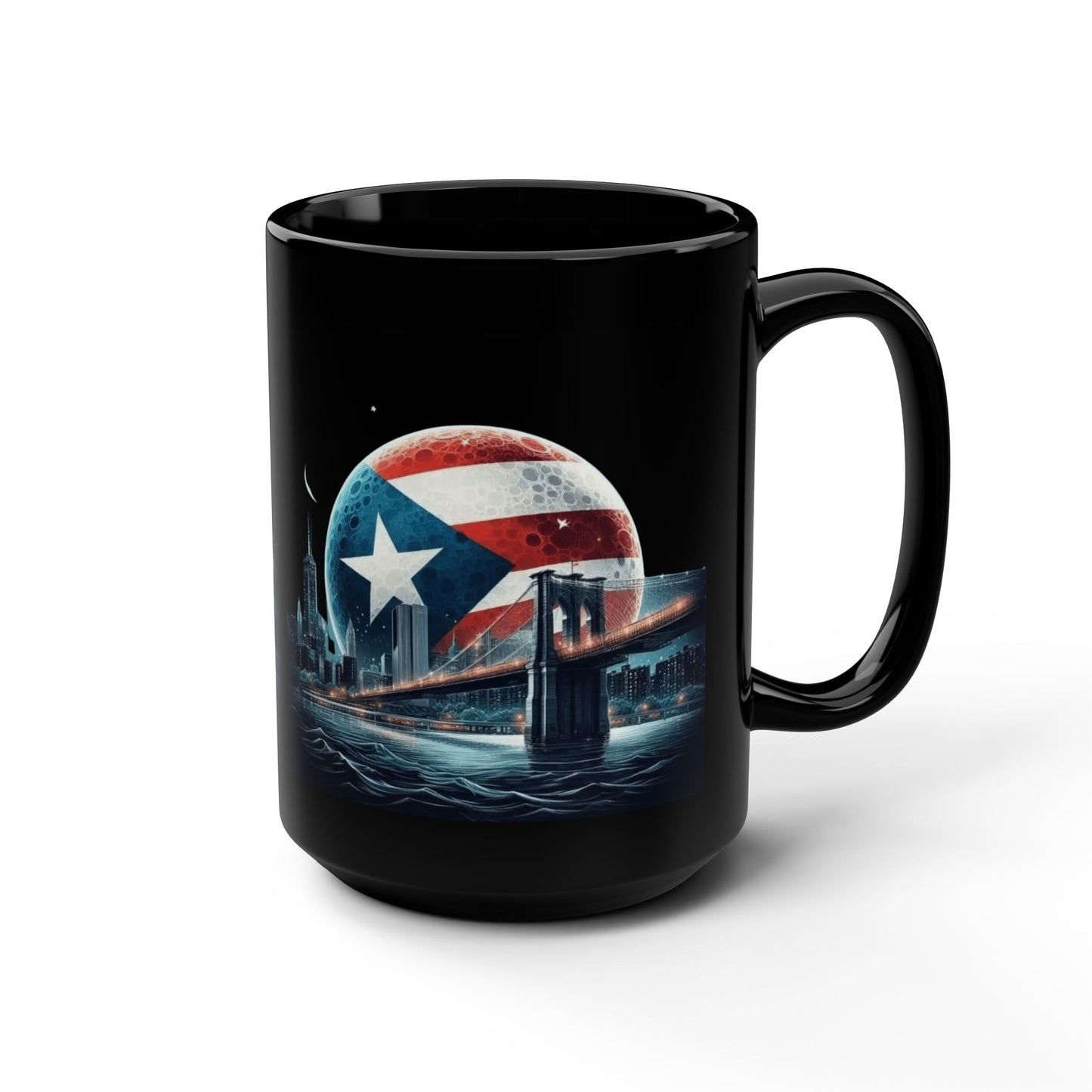 Viva Puerto Rico Puerto Rican Flag Mug Patriotic Black Mug, 15oz - Metamorphosis Creations