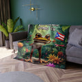 Warmth from the Island – Boricua Crushed Velvet Blanket with Puerto Rican Flag, Taíno Symbols & Cultural Design (50"x60") - Metamorphosis Creations