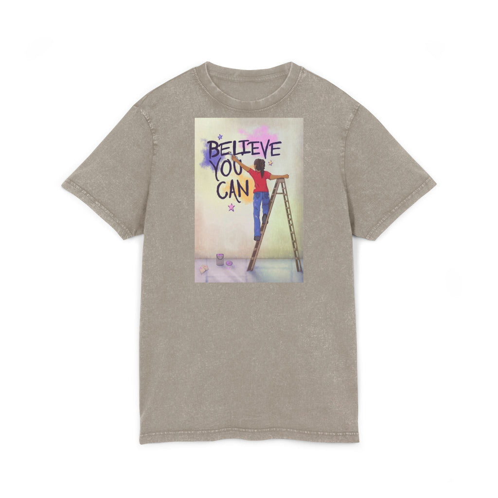 🧘‍♀️ Wear Your Peace. Believe You Can Acid Washed Tee - Motivational Shirt, Vintage Style T-Shirt, Casual Wear, Gift for Friends, Inspirational Apparel - Metamorphosis Creations