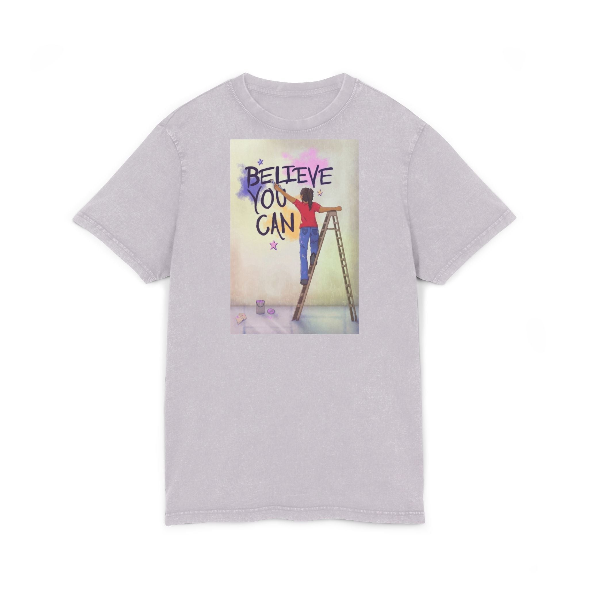🧘‍♀️ Wear Your Peace. Believe You Can Acid Washed Tee - Motivational Shirt, Vintage Style T-Shirt, Casual Wear, Gift for Friends, Inspirational Apparel - Metamorphosis Creations