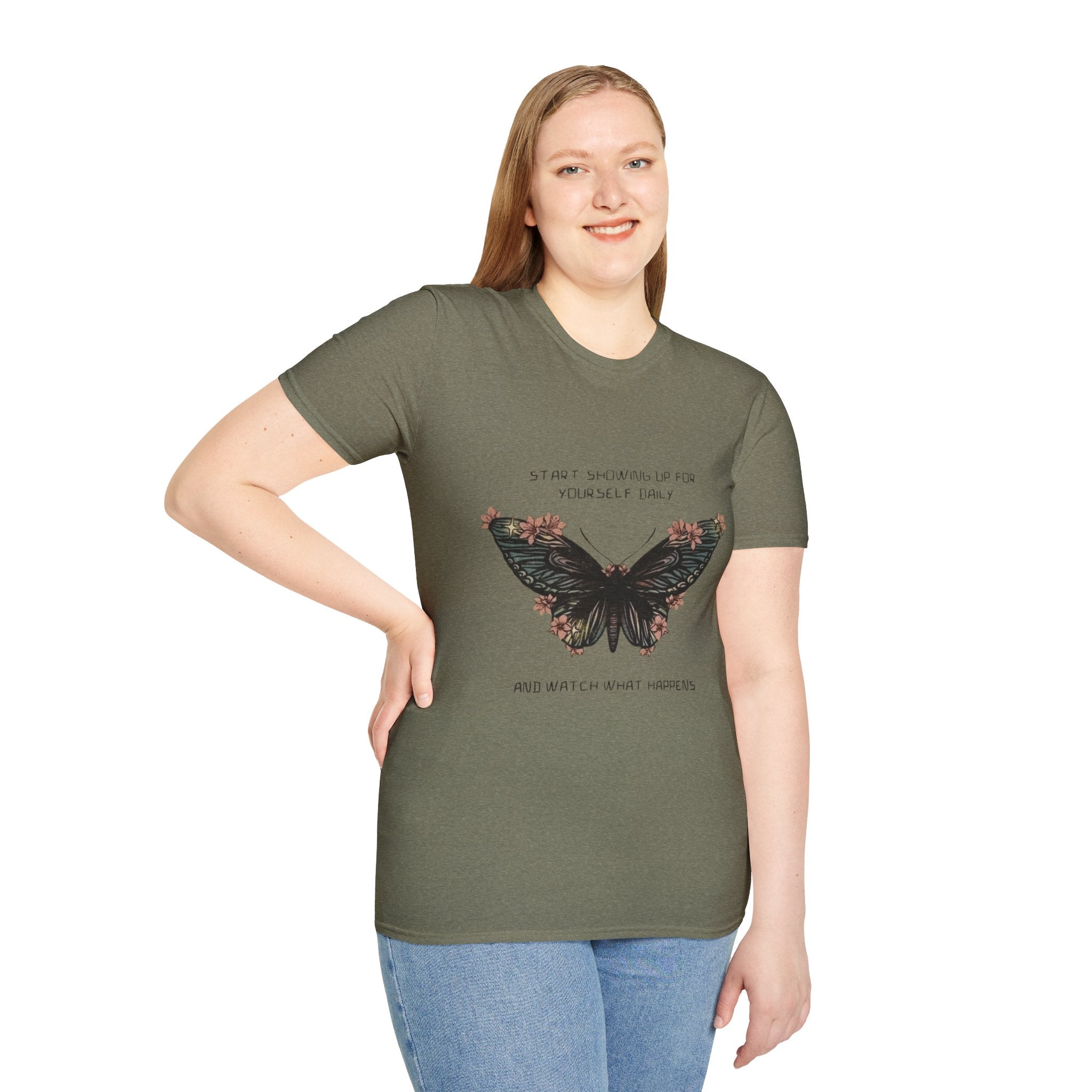 Wear Your Peace. Inspirational Butterfly T-Shirt, Motivational Gift, Unisex Tee, Nature Lover Shirt, Self - Care Apparel, Birthday Gift Idea - Metamorphosis Creations