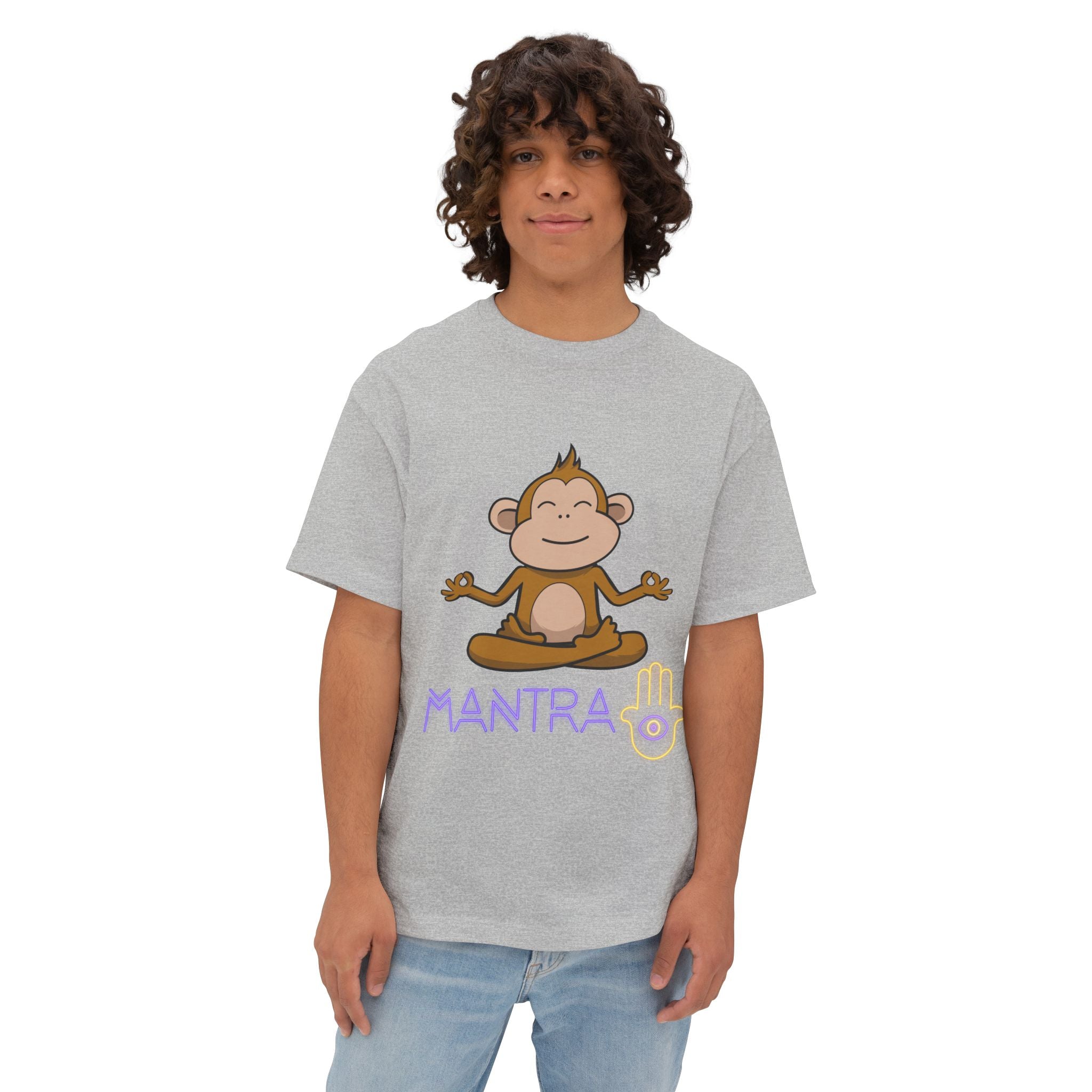 🧘‍♀️ Wear Your Peace. Mindful Monkey Graphic Tee | Unisex Boxy T-Shirt for Yoga Lovers, Gifts for Him/Her, Relaxation Apparel, Meditative Wear, Casual Streetwear - Metamorphosis Creations