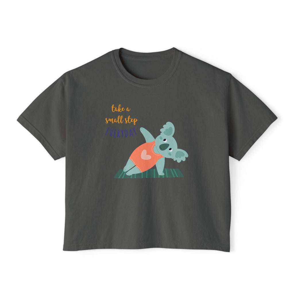 🧘‍♀️ Wear Your Peace. Motivational Women's Boxy Tee - Cute Koala Design, Relaxed Fit for Everyday Wear, Gift for Animal Lovers, Self - Care Message Premium Top - Metamorphosis Creations