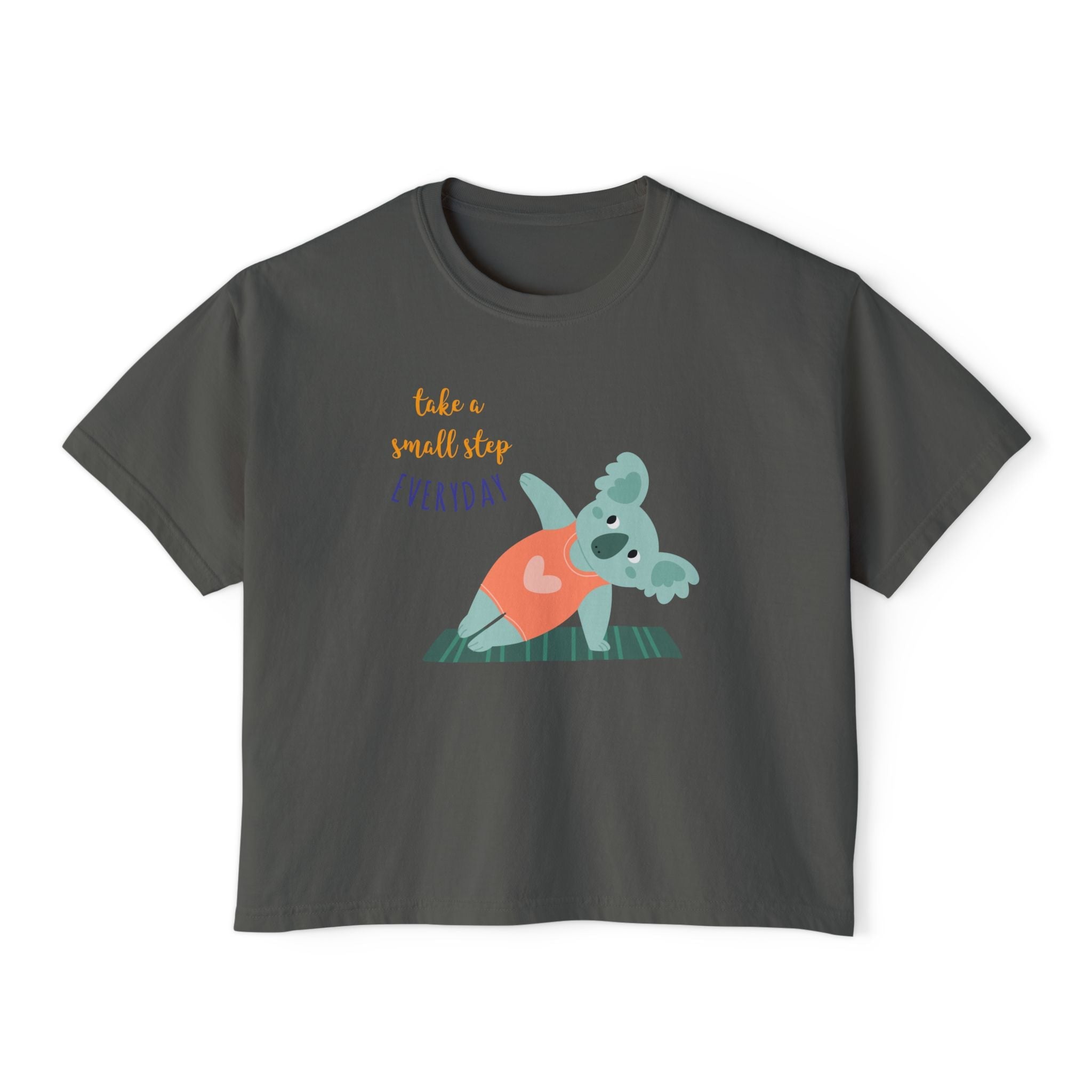 🧘‍♀️ Wear Your Peace. Motivational Women's Boxy Tee - Cute Koala Design, Relaxed Fit for Everyday Wear, Gift for Animal Lovers, Self - Care Message Premium Top - Metamorphosis Creations