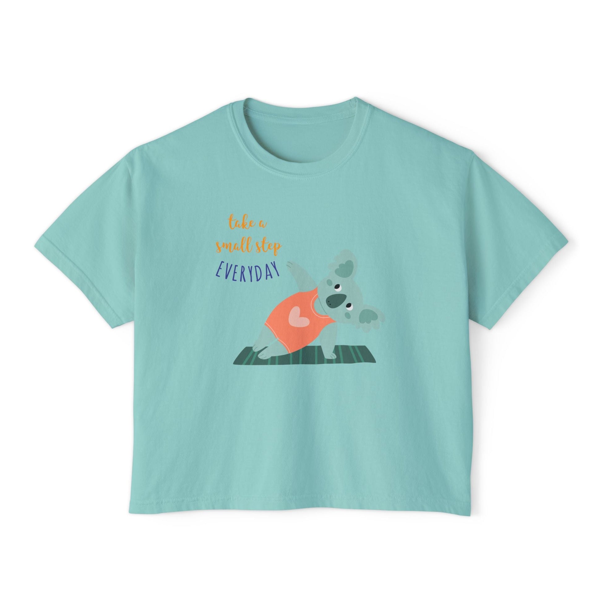 🧘‍♀️ Wear Your Peace. Motivational Women's Boxy Tee - Cute Koala Design, Relaxed Fit for Everyday Wear, Gift for Animal Lovers, Self - Care Message Premium Top - Metamorphosis Creations
