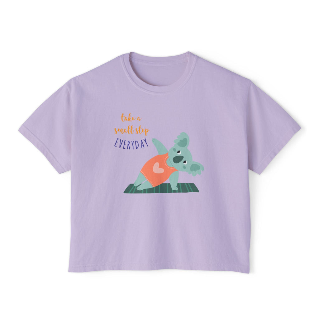 🧘‍♀️ Wear Your Peace. Motivational Women's Boxy Tee - Cute Koala Design, Relaxed Fit for Everyday Wear, Gift for Animal Lovers, Self - Care Message Premium Top - Metamorphosis Creations