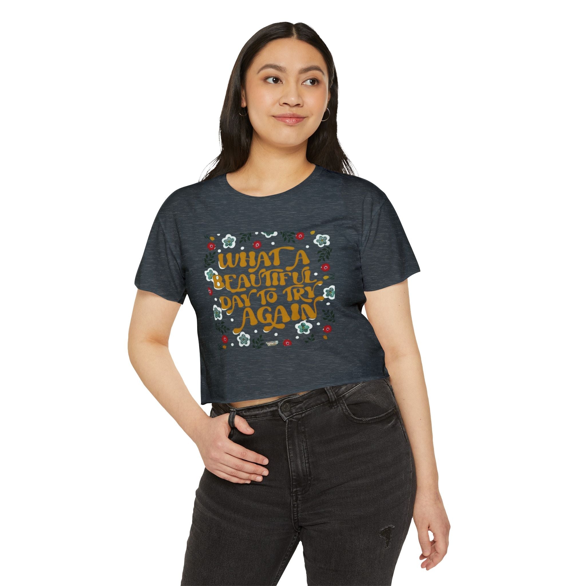 🧘‍♀️ Wear Your Peace. Women's Festival Crop Top, Boho Chic Summer Top, Loose Festival Shirt, Inspirational Quote Tee, Eco - Friendly Crop Tee - Metamorphosis Creations