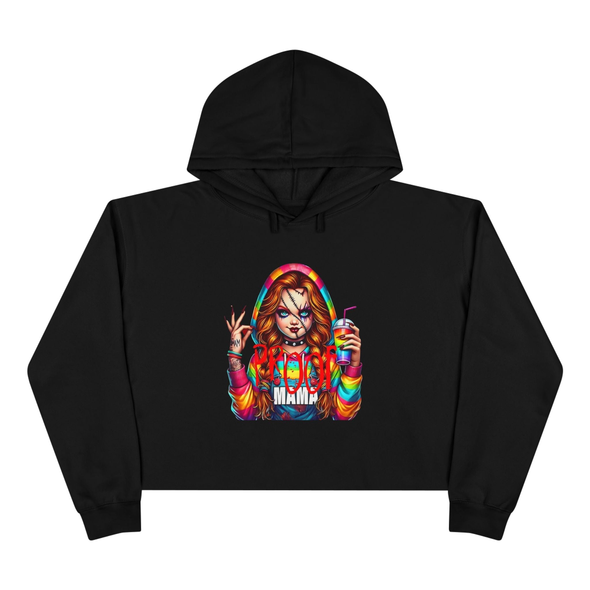 Witchy vibes Colorful Graphic Crop Hoodie for Trendy Style, Party Wear, Festival Outfit, Gift for Her, Casual Fashion - Metamorphosis Creations