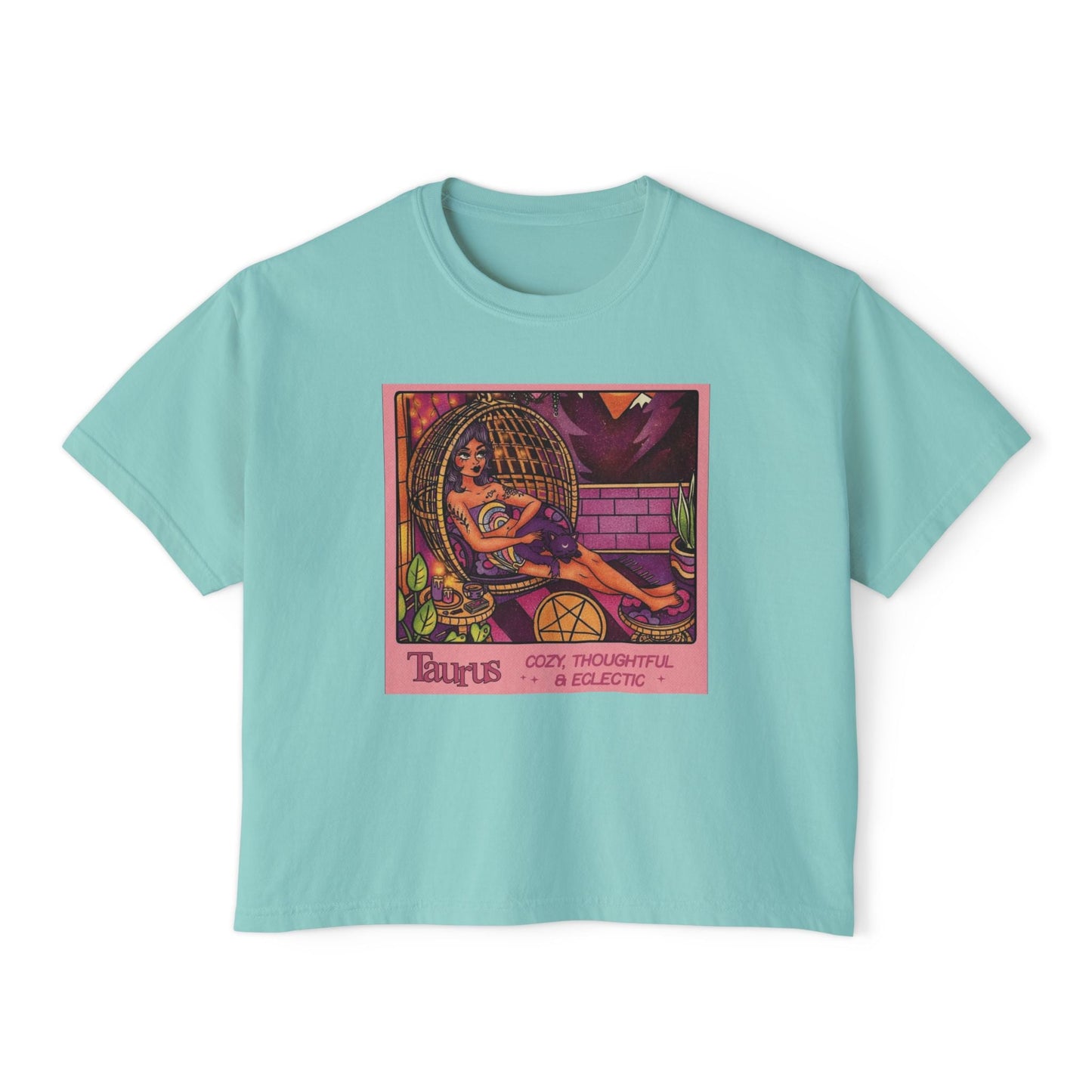 Witchy vibes Style Women's Boxy Tee with Retro Goddess Design, Casual Summer Top, Gift for Astrology Lovers, Unique Birthday Present, Trendy [...] - Metamorphosis Creations