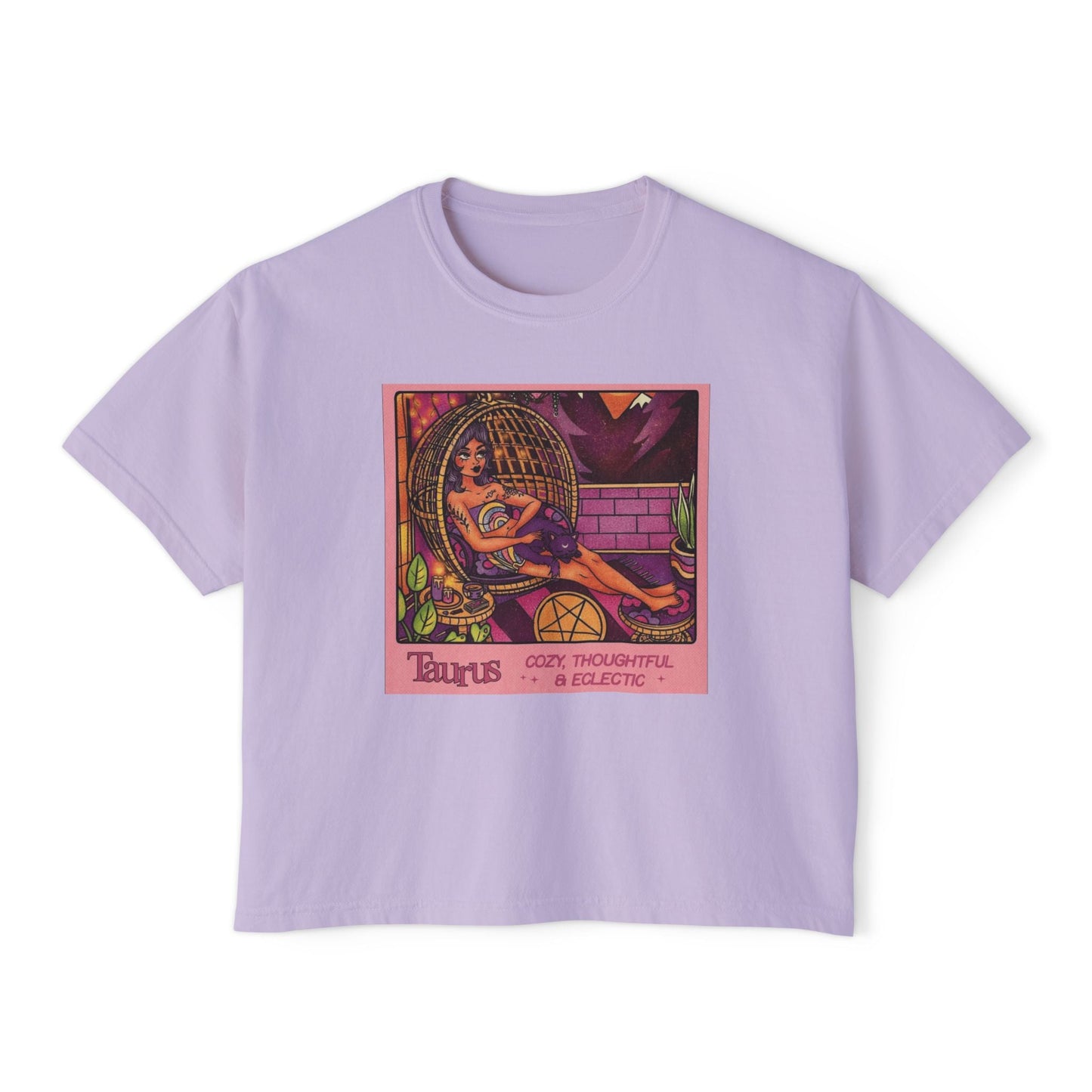 Witchy vibes Style Women's Boxy Tee with Retro Goddess Design, Casual Summer Top, Gift for Astrology Lovers, Unique Birthday Present, Trendy [...] - Metamorphosis Creations