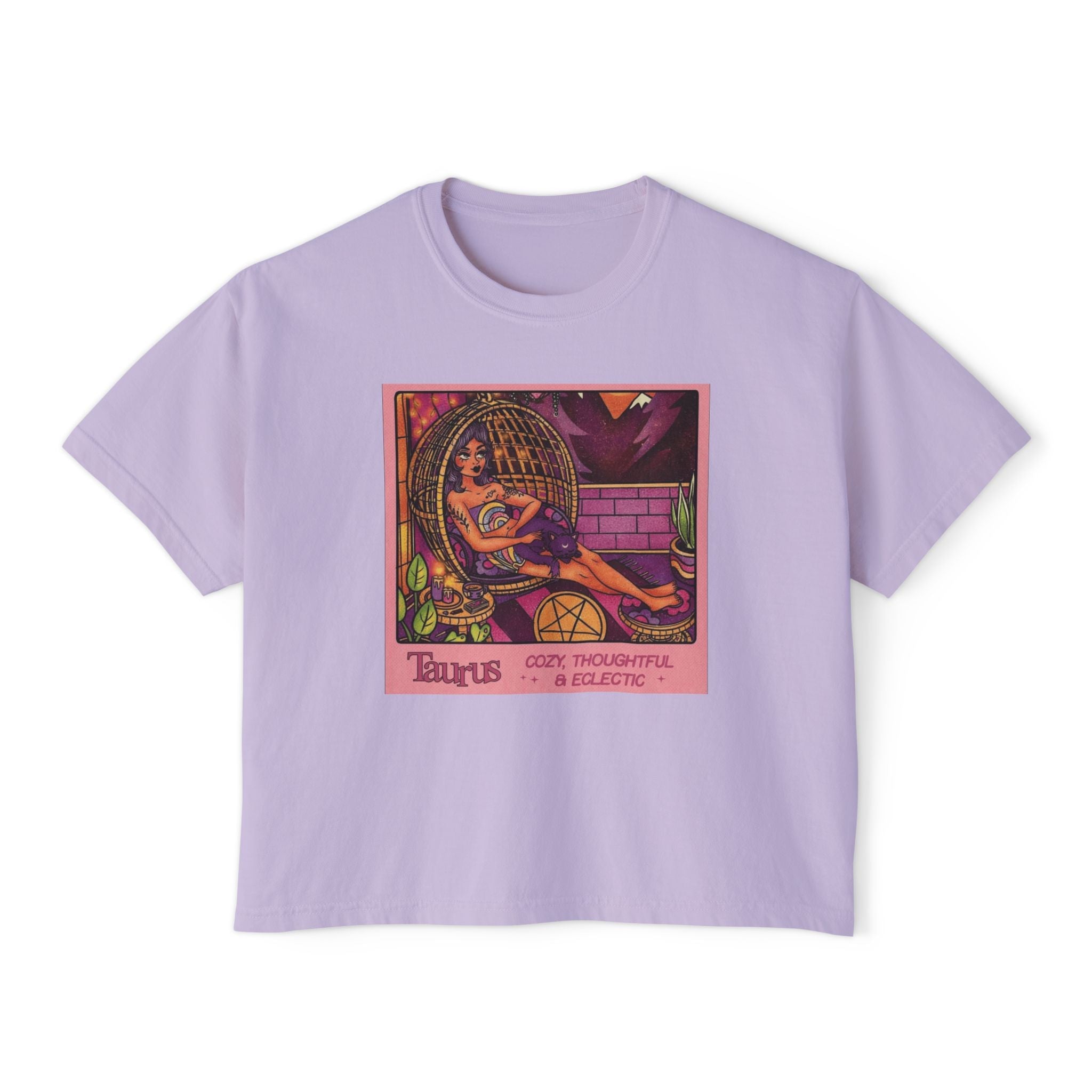 Witchy vibes Style Women's Boxy Tee with Retro Goddess Design, Casual Summer Top, Gift for Astrology Lovers, Unique Birthday Present, Trendy [...] - Metamorphosis Creations