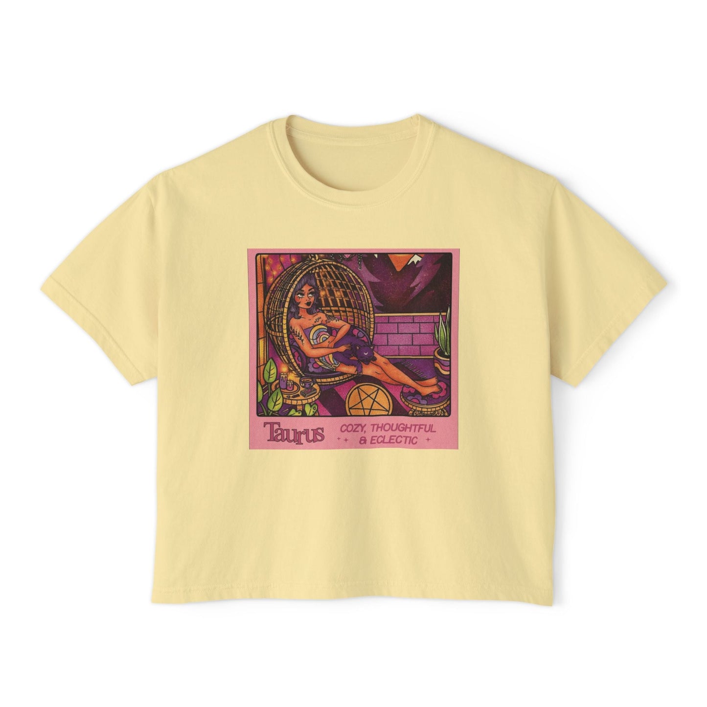 Witchy vibes Style Women's Boxy Tee with Retro Goddess Design, Casual Summer Top, Gift for Astrology Lovers, Unique Birthday Present, Trendy [...] - Metamorphosis Creations