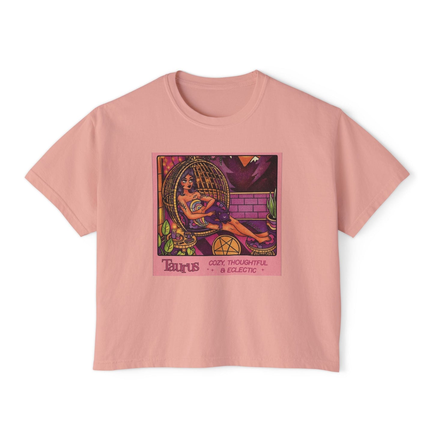 Witchy vibes Style Women's Boxy Tee with Retro Goddess Design, Casual Summer Top, Gift for Astrology Lovers, Unique Birthday Present, Trendy [...] - Metamorphosis Creations
