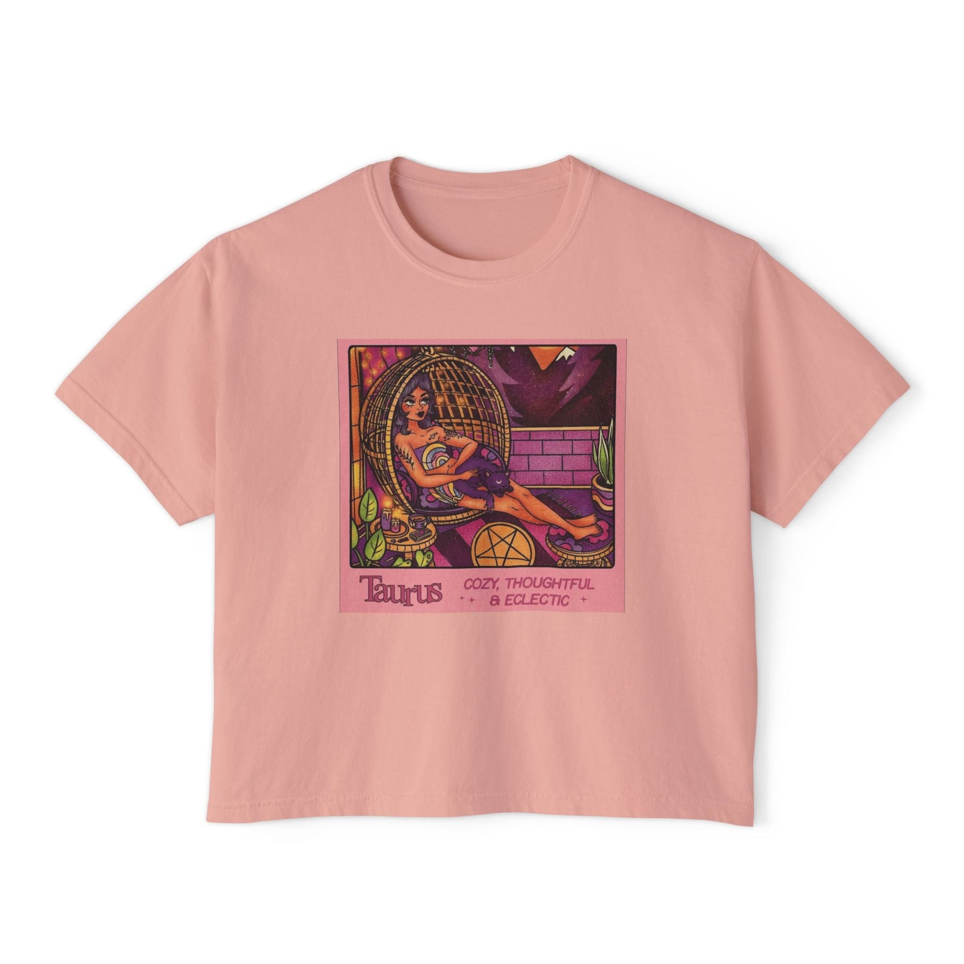 Witchy vibes Style Women's Boxy Tee with Retro Goddess Design, Casual Summer Top, Gift for Astrology Lovers, Unique Birthday Present, Trendy [...] - Metamorphosis Creations