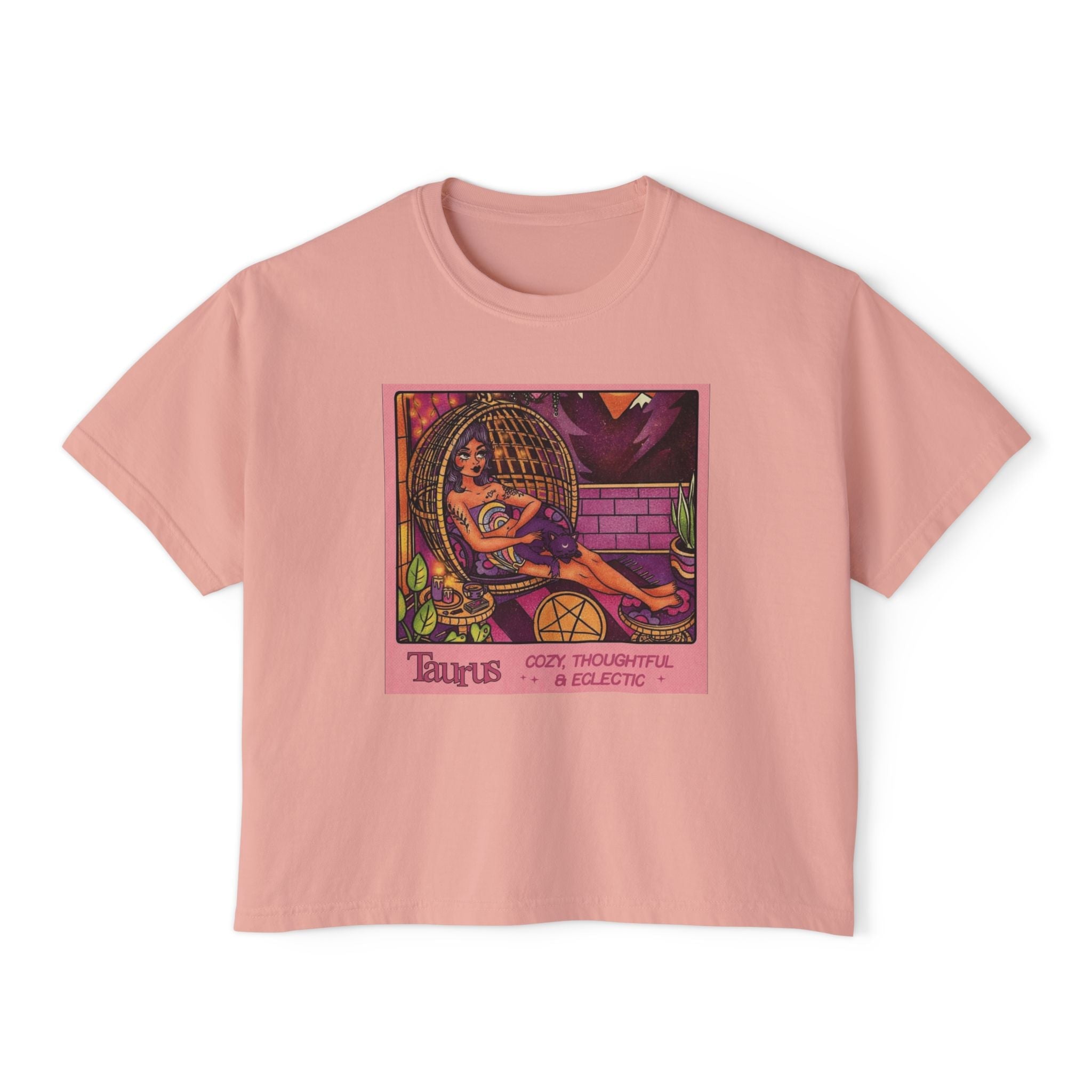 Witchy vibes Style Women's Boxy Tee with Retro Goddess Design, Casual Summer Top, Gift for Astrology Lovers, Unique Birthday Present, Trendy [...] - Metamorphosis Creations