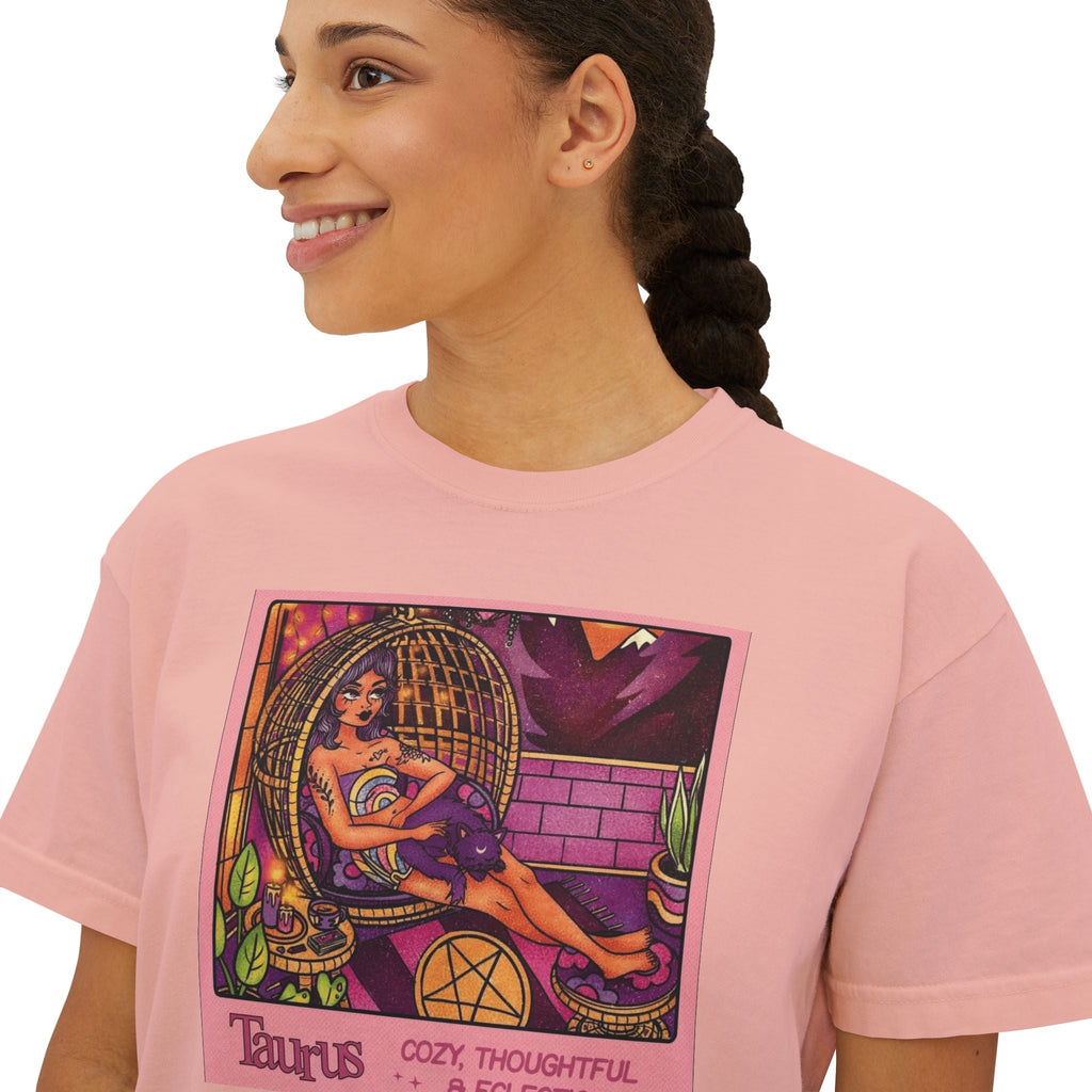 Witchy vibes Style Women's Boxy Tee with Retro Goddess Design, Casual Summer Top, Gift for Astrology Lovers, Unique Birthday Present, Trendy [...] - Metamorphosis Creations