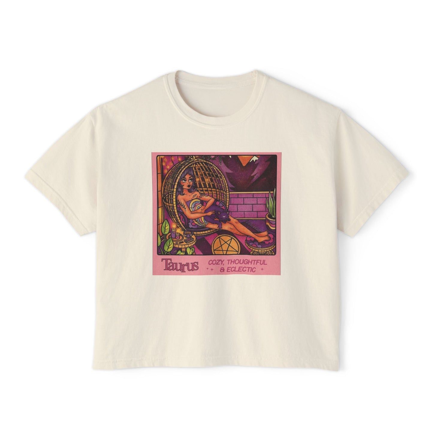 Witchy vibes Style Women's Boxy Tee with Retro Goddess Design, Casual Summer Top, Gift for Astrology Lovers, Unique Birthday Present, Trendy [...] - Metamorphosis Creations