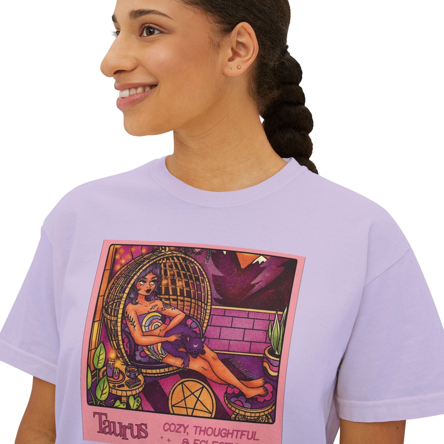 Witchy vibes Style Women's Boxy Tee with Retro Goddess Design, Casual Summer Top, Gift for Astrology Lovers, Unique Birthday Present, Trendy [...] - Metamorphosis Creations