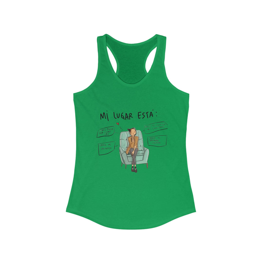 Women's Ideal Racerback Tank with Trendy Illustration, Ideal for Summer, Fitness, Casual Wear, Gifts, Everyday Style - Metamorphosis Creations