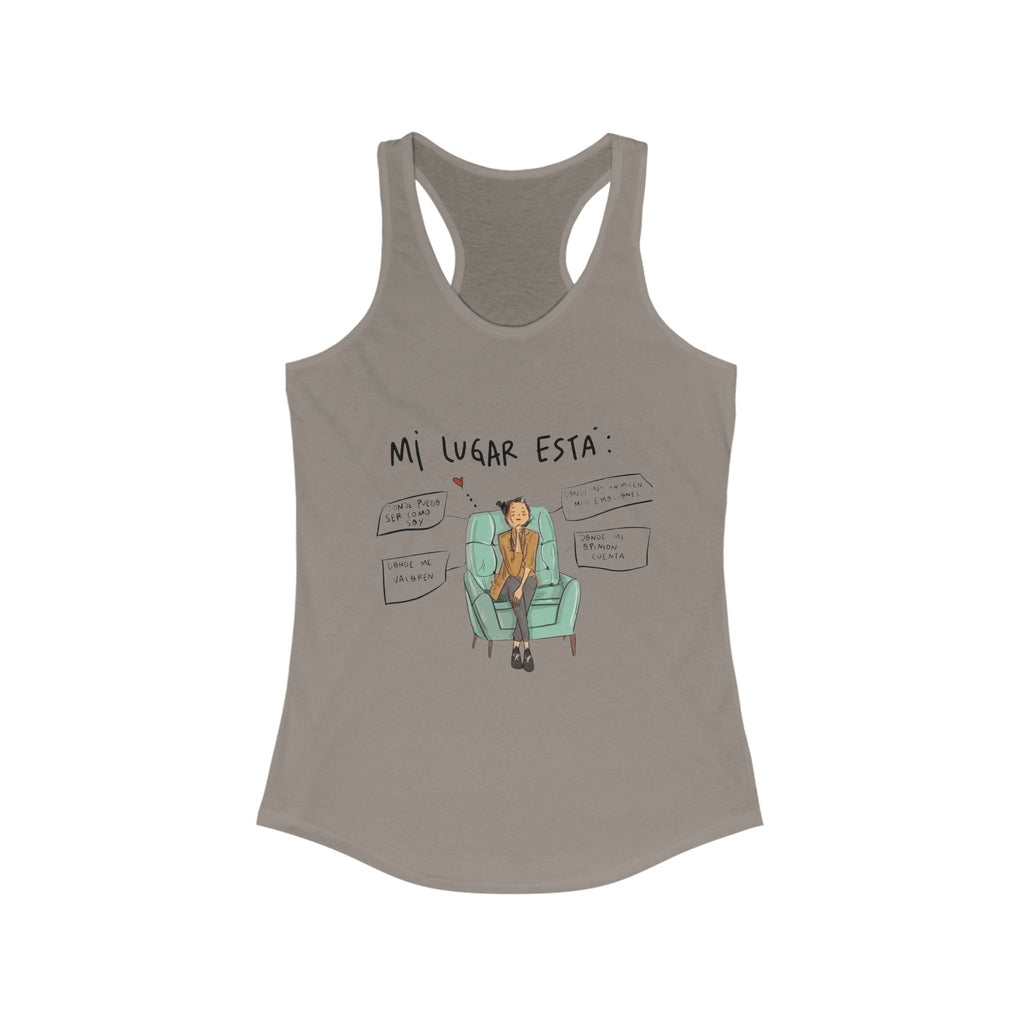 Women's Ideal Racerback Tank with Trendy Illustration, Ideal for Summer, Fitness, Casual Wear, Gifts, Everyday Style - Metamorphosis Creations
