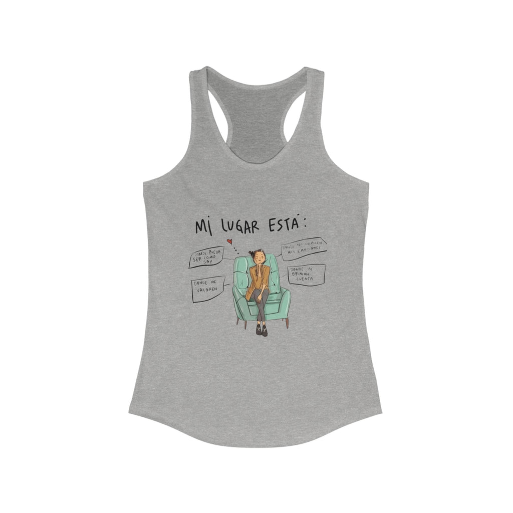 Women's Ideal Racerback Tank with Trendy Illustration, Ideal for Summer, Fitness, Casual Wear, Gifts, Everyday Style - Metamorphosis Creations