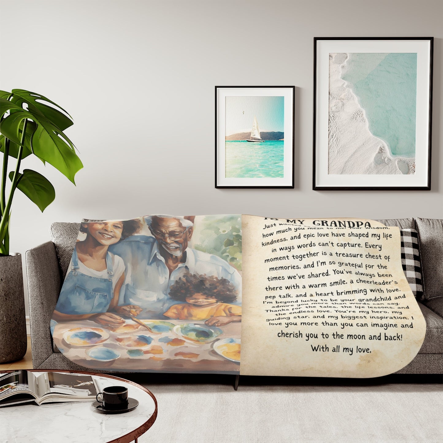 Wrap Him in Gratitude The Softest Thank You Cozy Sherpa Blanket for Grandpa - Metamorphosis Creations