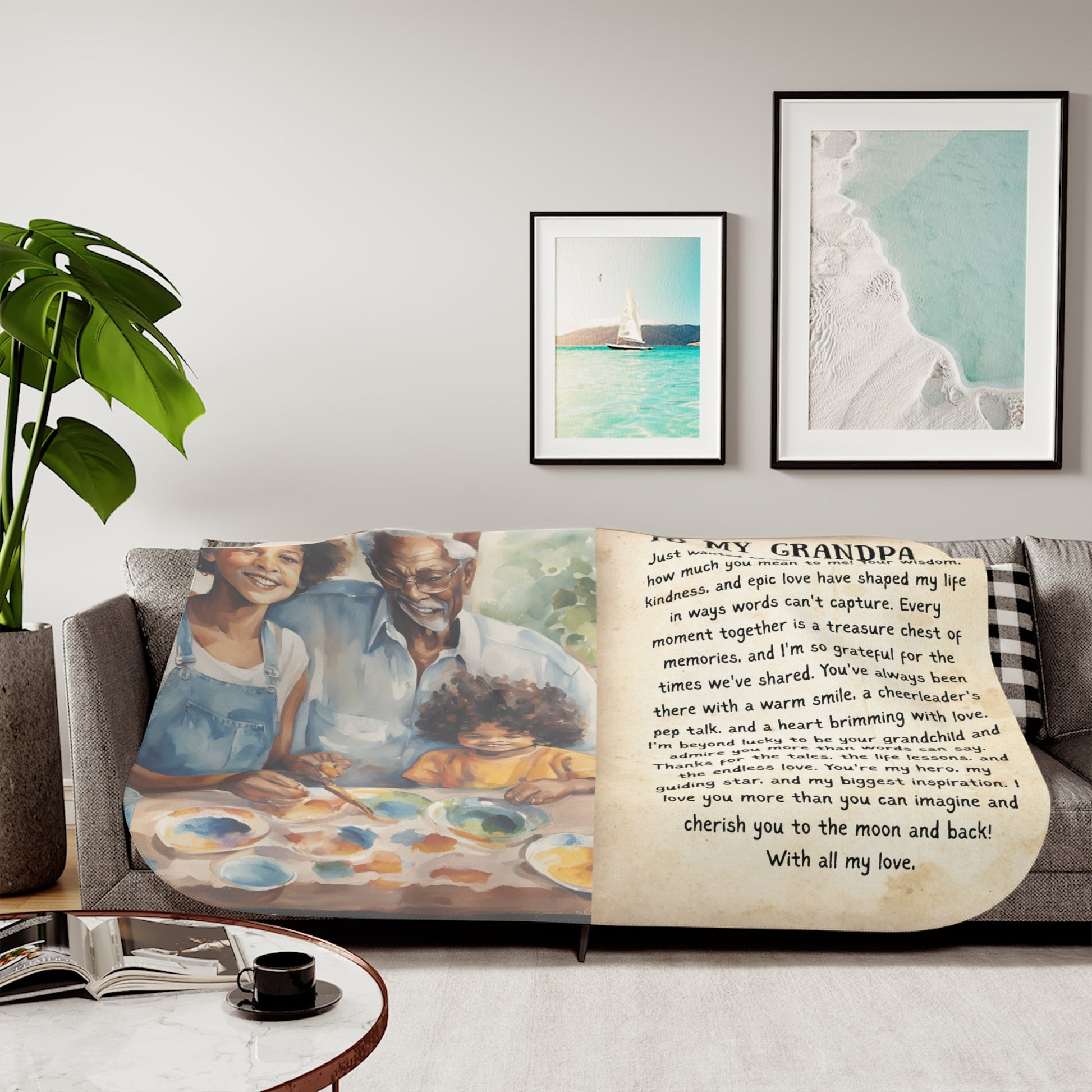 Wrap Him in Gratitude The Softest Thank You Cozy Sherpa Blanket for Grandpa - Metamorphosis Creations
