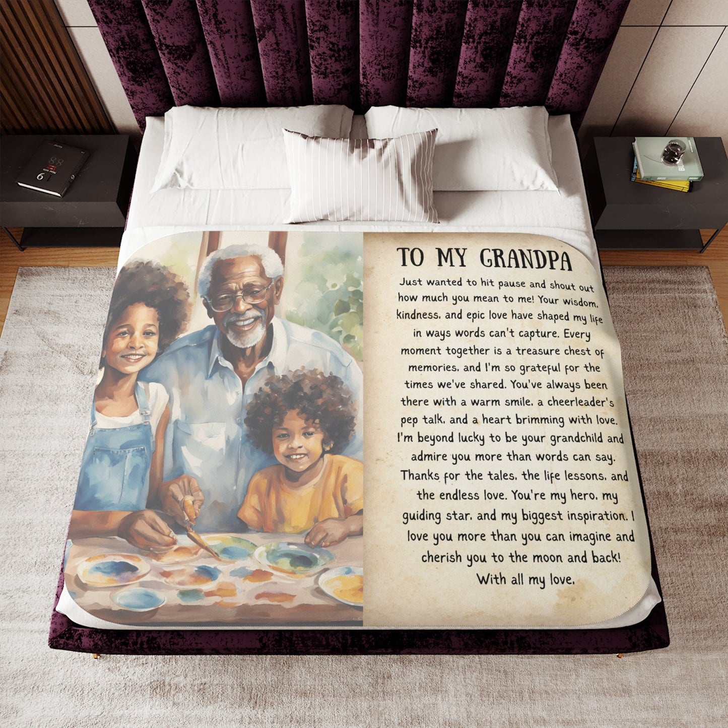 Wrap Him in Gratitude The Softest Thank You Cozy Sherpa Blanket for Grandpa - Metamorphosis Creations