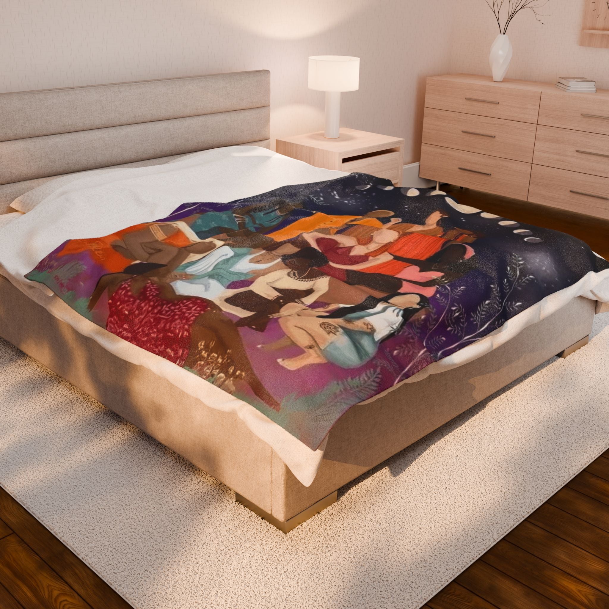Wrap Your Soul in Comfort – Boho Velveteen Plush Blanket with Ethnic Art, Cozy Throw for Adults, Gift for Friends, Home Decor Essential - Metamorphosis Creations