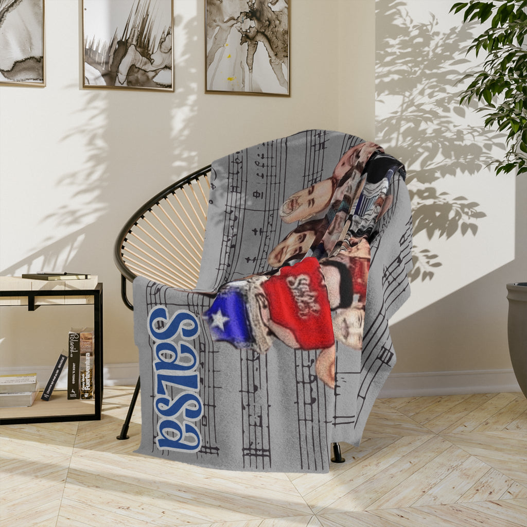 Wrap Yourself in Rhythm & Sabor Salsa Music Velveteen Microfiber Blanket | Cozy Throw for Music Lovers, Home Decor, Gifts, Jazz Nights, Chill Vibes - Metamorphosis Creations